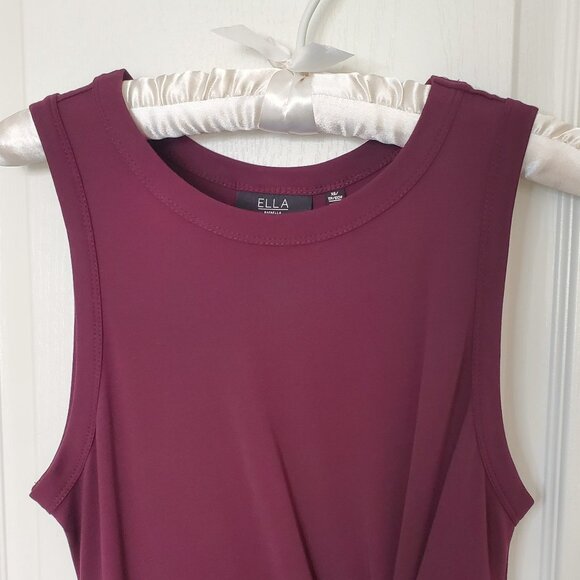 Ella Rafaella Ponte Knit Twist Front Midi Dress in Burgundy Size XS - Picture 7 of 7